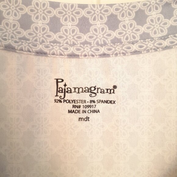 Pajamagram Naturally Nude Pajamas Light Blue Geo Print Size MT Tall - Picture 4 of 16